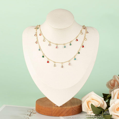 KYUNHOO Beautiful Dangle Glass Bead Chain for Jewelry Making 5M KC Gold Plated Brass Chain Roll with Lobster Claps and Jump Rings Necklace Bracele...