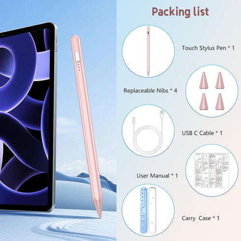 Stylus Pens for iPad 10th 9th Generation with Palm Rejection, Fast Charging for Apple Pencil 2nd Generation Compatible with iPad Pro 11''/iPad Pro...