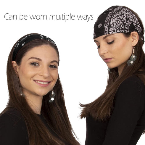 Bandana Headband-Paisley Bandana Headband Wrap- 5 PC Wide Headbands-Christmas Gifts by CoverYourHair...