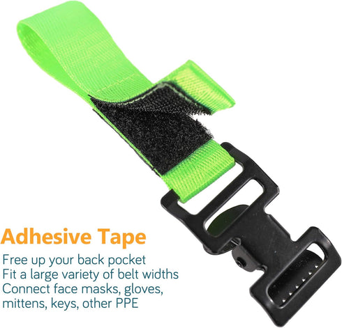 COOLJOB Metal Glove Holder Clips for Work, Clamp Keeper with Adhesive Strap for Belt, Turnout Gear, Helmet Strap, Firefighter, Guard, Labor, Heavy...