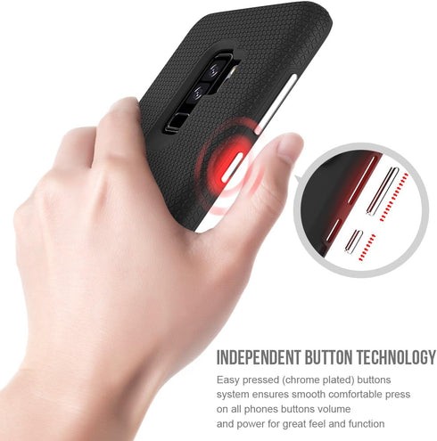 KIOMY Case for Samsung Galaxy S9 Plus /S9+, Shockproof Bumper Protective Cell Phone Back Cover Dual Layers Black...