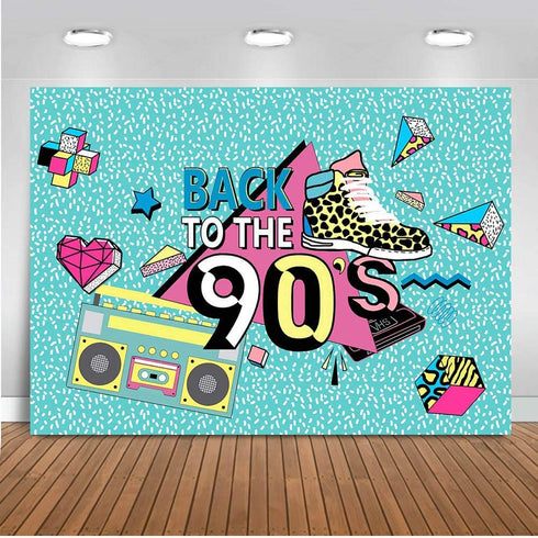 Art Studio 90's Theme Music Party Photography Backdrops Hip-Hop Colorful Graffiti Style Photo Booth Studio Props Let's Glow Party Decor Supplies R...
