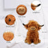 10.5 inches Highland Cows Stuffed Animals, Cute Fluffy Cow Plush Figure Toys Realistic Highland Cattle Plush Decor for Kids Baby Girls Boys...