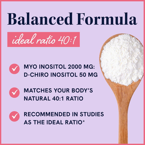 Myo-Inositol & D-Chiro Inositol Powder | Hormone Balance for Women | Ideal 40:1 Ratio | Myo Inositol 2000mg, D Chiro 50mg | Regulate Menstrual Cyc...