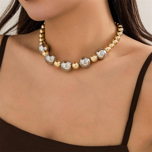 YBMYCM Chunky Big Gold Bead Choker Necklaces for Women Gifts Jewelry...