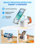 JoyGeek 3-in-1 Charger Stand for Magsafe: Foldable Wireless Charging Station with Night Lights - Magnetic Charger Dock for iPhone 15/14/13/12 Pro/...
