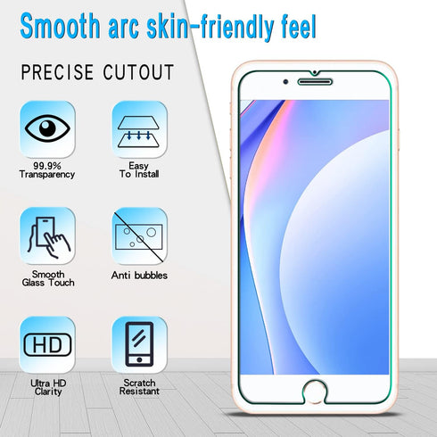 Slanku [3 Pack Screen Protector for iPhone SE 2022/2020 Tempered Glass Film, Bubble Free, Anti Scratch, Case Friendly, Easy to install......