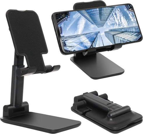 Cell Phone Stand, Folding Desktop Phone Stand, Angle Height Adjustable Mobile Phone Holder for Desk, Office, Tablet Stand Compatible with All Phon...