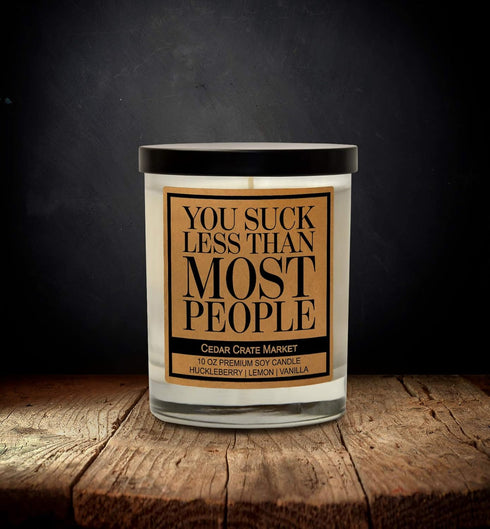 Funny Candles Gifts for Women, Men, Best Friend, You Suck Less Than Most People, Humorous Candle, Friendship Present for Women, Birthday Gifts for...