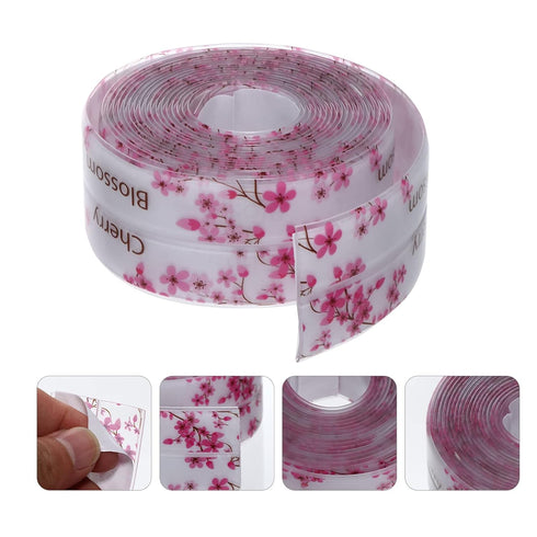 FRCOLOR Caulk Strip Tape Waterproof Self Adhesive Caulking Sealant Tape Cherry Blossoms Stickers for Toilet Kitchen Bathroom 3. 8cmx3. 2m...