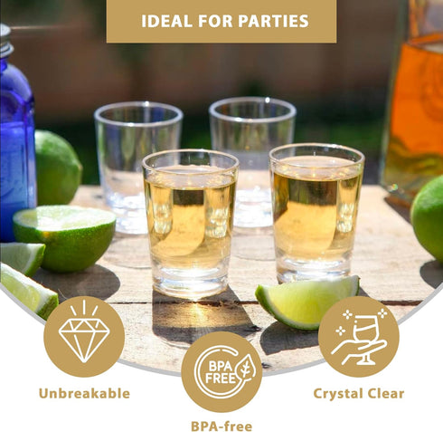 Lily's Home 1.5oz acrylic shot glasses, Premium Clear Acrylic Reusable Cups, Perfect for Any Liquor, Jello Shots, Condiments, Tasting, Sauce, Dipp...