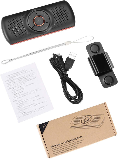 Bluetooth Car Speaker for Cell Phone HandsFree Bluetooth 5.0 Car Kits 3W Loud Speakerphone for GPS Music,Wireless in Car Handsfree Speaker with Vi...