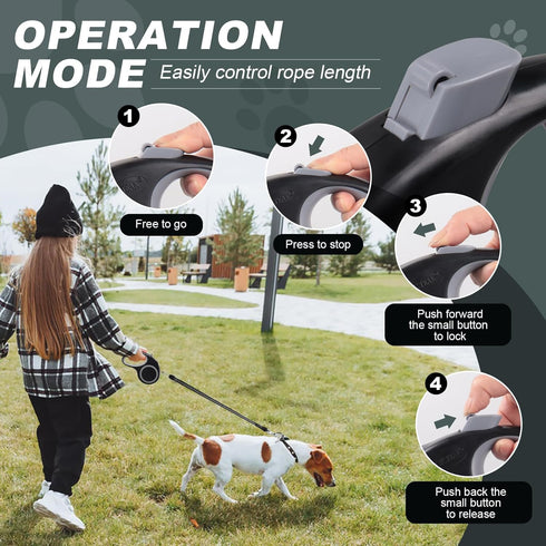 Retractable Dog Leash, 20 FT Dog Walking Leash for Small/Medium Dog or Cat up to 44 lbs, Strong Nylon Cord, Tangle Free, One-Hand Brake...