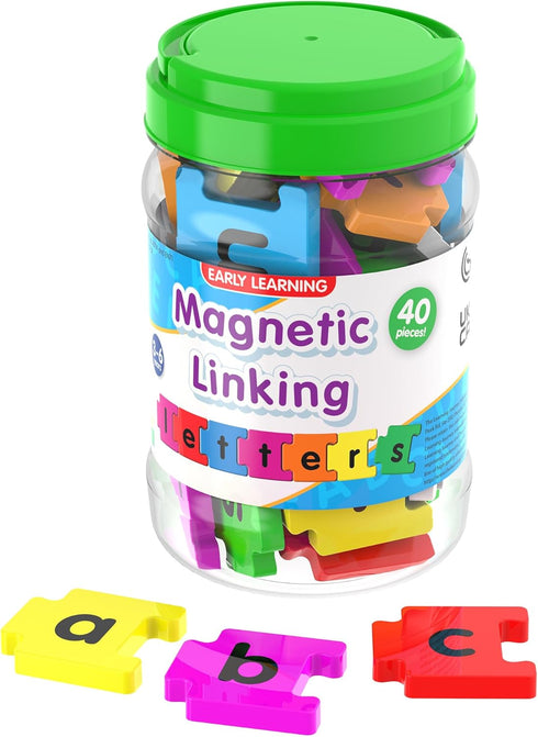 The Learning Journey Magnetic Linking Letters | Set of 40 Colorful ABC Magnets | Lowercase Letters | Fridge Magnets for Toddlers 3+ | Alphabet Let...