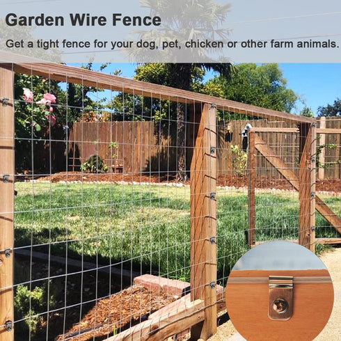 100 Pcs Fence Wire Clamps, Stainless Steel Wire Clips Mount Welded Wire to Vinyl, Wood or Metal Fence (for 12-16 Gauge Wire Fencing)...