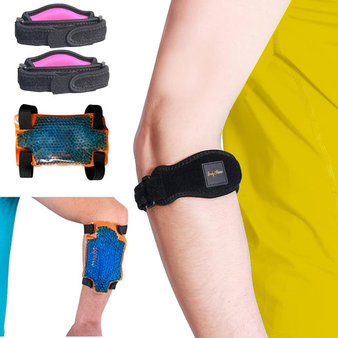 BodyMoves 2 Elbow braces plus hot and cold gel pack (Sporty Pink)...