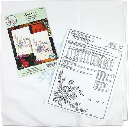 Tobin Serenade Kit-Set/2 Stamped for Embroidery Kitchen Towels, White White......