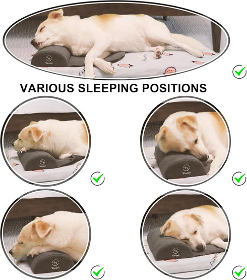 Dog?Cat Bolster Pillow/Headrest for Small Dogs?Cats, Benefit for Cervical Vertebra/Neck, Easy to Carry When Traveling, with High Resilience Foam, ...
