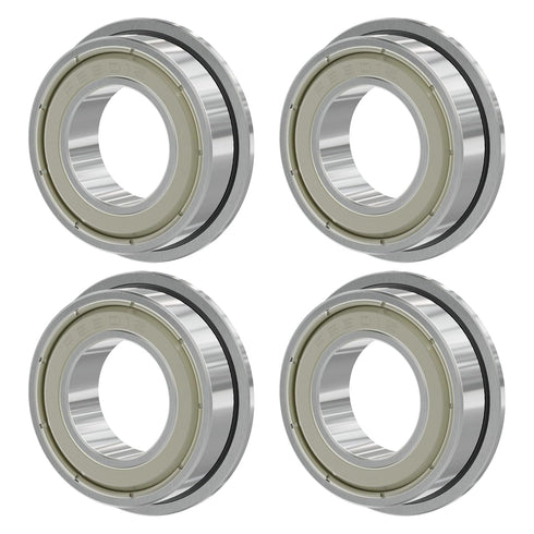 F6901ZZ 4PCS Flange Ball Bearing 12×24×6mm Double Metal Shielded Flanged Bearing Chrome Steel ABEC-1(P0) Z2 Deep Groove Ball Bearing for Industria...