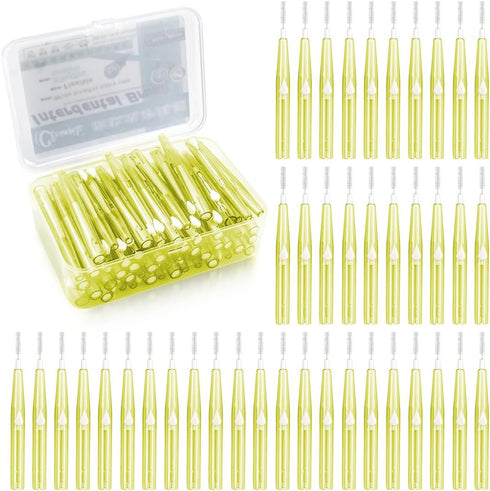 60PCS Oral Dental Hygiene Brush Tooth Cleaning Tool Soft Toothpick Interdental Brush Push-Pull Type Tooth Flossing Head for Braces...