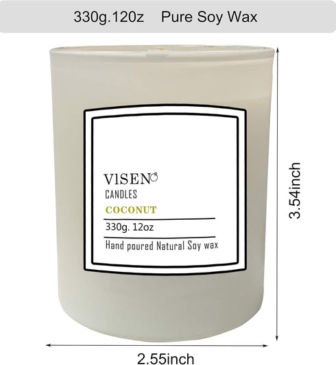 Soy Scented Candles, Natural Organic Candles for Home Scented with Thick Frosted Glass and Wood Lid, 12 Oz/50 Hour Long-Lasting, Highly Scented Ca...