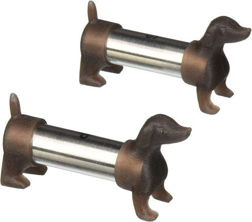 Kikkerland Dachshund Salt and Pepper Shakers, Brown/Silver...