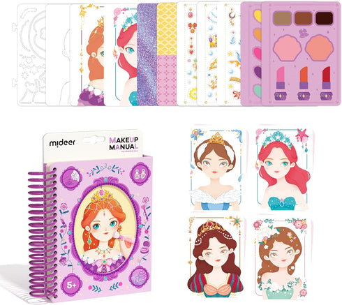 MiDeer Fashion Design Sketchbook with Watercolor Painting, Princess Dress-up Activity Book with Stencils and Stickers, Make-Up Fashion Designer Ki...