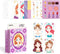 MiDeer Fashion Design Sketchbook with Watercolor Painting, Princess Dress-up Activity Book with Stencils and Stickers, Make-Up Fashion Designer Ki...