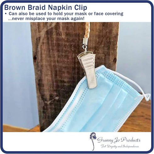 Granny Jo Products Braid Napkin Clip, Brown...
