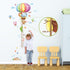DECOWALL BS-1606 Animal Hot Air Balloon Height Growth Chart Kids Wall Stickers Wall Decals Peel and Stick Removable Wall Stickers for Kids Nursery...