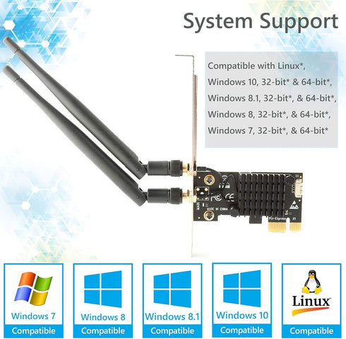 Ubit AC1200 PCIe WiFi Card for PC with BT 4.2 | Dual Band Wireless Network Adapter WiFi Card with Heat Sink Technology | for Gaming, Browsing, Str...