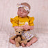 Aori Reborn Baby Dolls Clothes 20 inch Outfit 3 pcs Yellow Flower Set for 17-20 Inch Reborn Doll Newborn Girl...