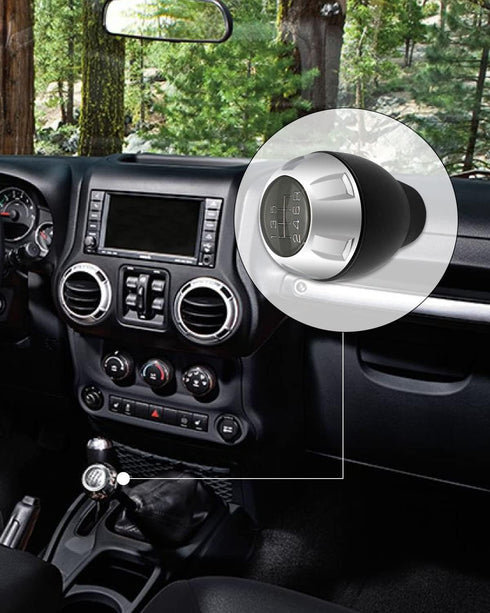 Car Gear Shift Knob Replace 68085312AB Fit for Jeep Wrangler JK 2011 2012 2013 2014 2015 2016 2017 2018 6 Speed Manual Transmission Shift Knob...