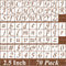 2.5 Inch Alphabet Letter Stencils - 70 Pack Letter Number Stencil Templates with Signs for Painting on Wood, Reusable Calligraphy Letters Stencils...
