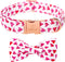 Valentine's Day Dog Collar with Bow Tie, White Red Love Male Dog Collar with Safety Metal Buckle Adjustable Puppy Collars for Small Medium Large B...
