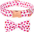Valentine's Day Dog Collar with Bow Tie, White Red Love Male Dog Collar with Safety Metal Buckle Adjustable Puppy Collars for Small Medium Large B...