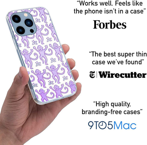 Phone Case Purple Roller Monkey Compatible with iPhone 13 Case Accessories Rabbit Print Shock Scratch 3D Waterproof Transparent...