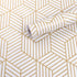 White and Gold Geometry Stripped Hexagon Peel and Stick Contact Paper self Adhesive Wallpaper Removable Vinyl Film Decorative Shelf Drawer Liner S...