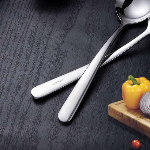 4-Piece Soup Spoons, 7.6Inch Round Stainless Steel Bouillon Spoons...