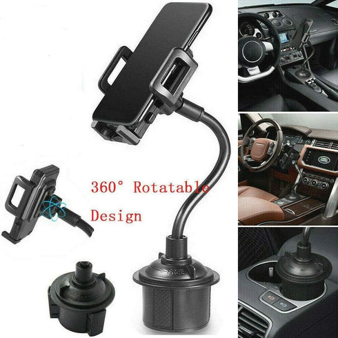 Cup Holder Phone Mount, Black, Fits 4.3 in Wide Phones...