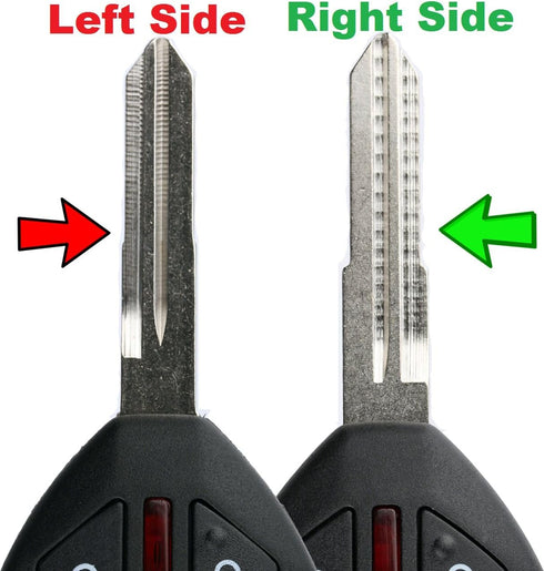 KeylessOption Keyless Entry Remote Uncut Blank Car Key Blade Fob Case Shell Button Pad Outer Cover Repair (Pack of 2)...