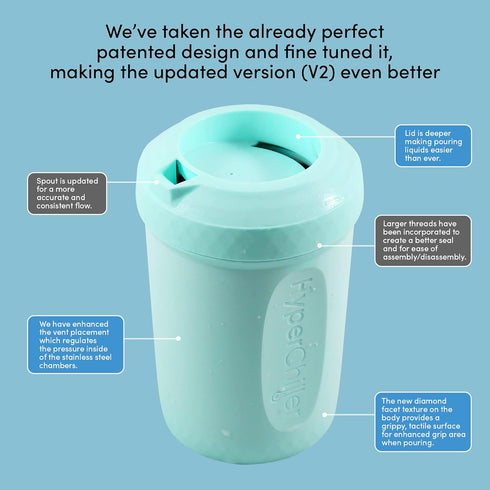 HyperChiller HC2AS Patented Iced Coffee/Beverage Cooler, NEW, IMPROVED,STRONGER AND MORE DURABLE! Ready in One Minute, Reusable for Iced Tea, Wine...