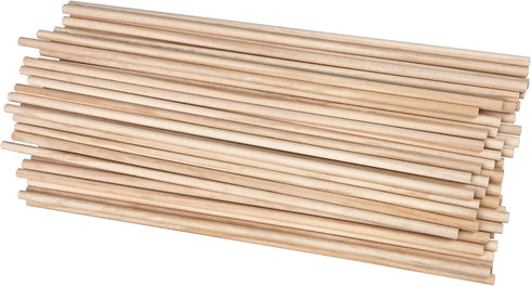 Long Wood Dowel Rods Unfinished Natural Wood Craft Dowel Sticks 50 Pack 1/4 Inch×12 Inch...
