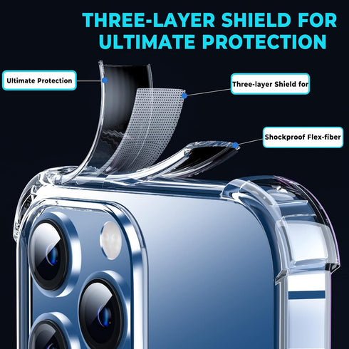 ORIbox for iPhone 12 Case for iPhone 12 Pro Case Clear,with 4 Corners Shockproof Protection,iPhone 12/12 Pro Clear Case for Women Men Girls Boys K...