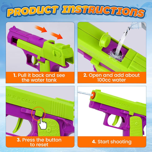 2 Pack Squirt Guns for Kids - Water Gun Water Blaster Soaker Water Pistol Toys for Toddlers Child Boys Girls, Ideal Summer Gifts for Swimming Pool...