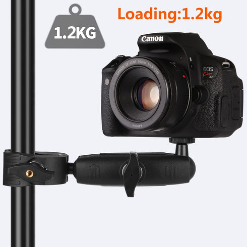 Peastrex Camera Super Clamp Motorcycle Bike Mount Arm 1inch Ball Head Accessories for GoPro AKASO DJI Action Insta360 DSLR Digital Camera Monitor ...