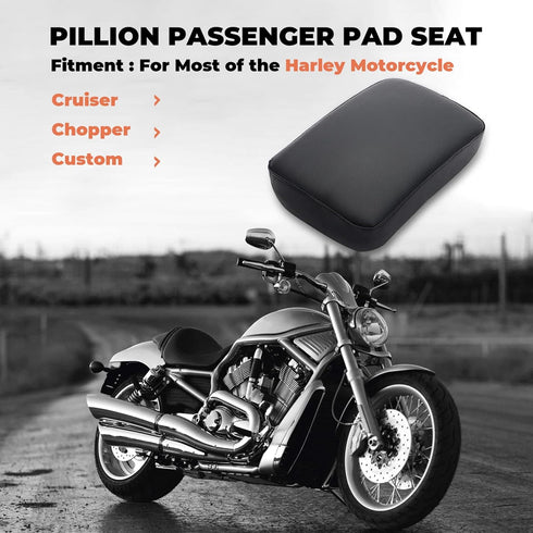 Alpha Rider Motorcycle Rectangular Pillion Passenger Pad Seat 6 Suction Cup For Harley Custom Chopper...
