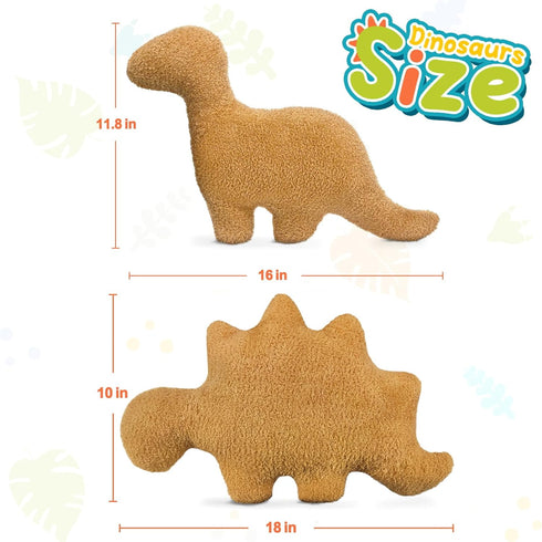 Dino Nugget Pillow for Birthday Gifts, Dinosaur Chicken Nuggets Plush Funny Gifts for Boys Girls, Plush Nuggets Dinosaur Stuffed Animal, Cute Dino...