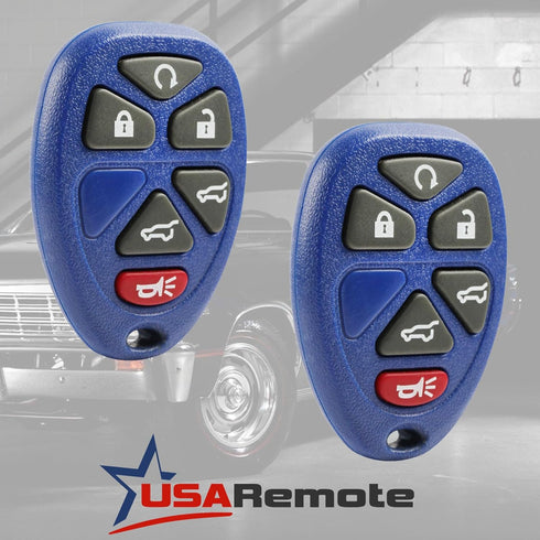Key Fob Keyless Entry Remote fits 2007-2014 Chevy Tahoe Suburban / Cadillac Escalade / GMC Yukon (Blue), Set of 2...