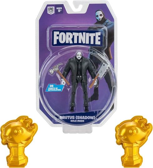 Fortnite Brutus (Shadow) Solo Mode Core Figure and 2 Mythic Goldfish Collectibles - 4 Inch Collectible Action Figure, Plus Accessories...